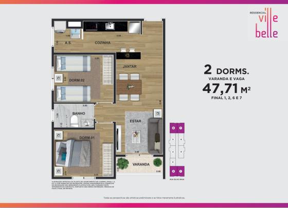 Apartamento, 2 quartos, 47 m² - Foto 2