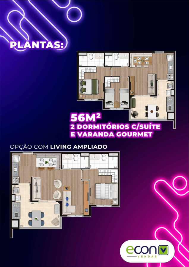 Apartamento à venda com 2 quartos, 56m² - Foto 7